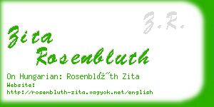 zita rosenbluth business card